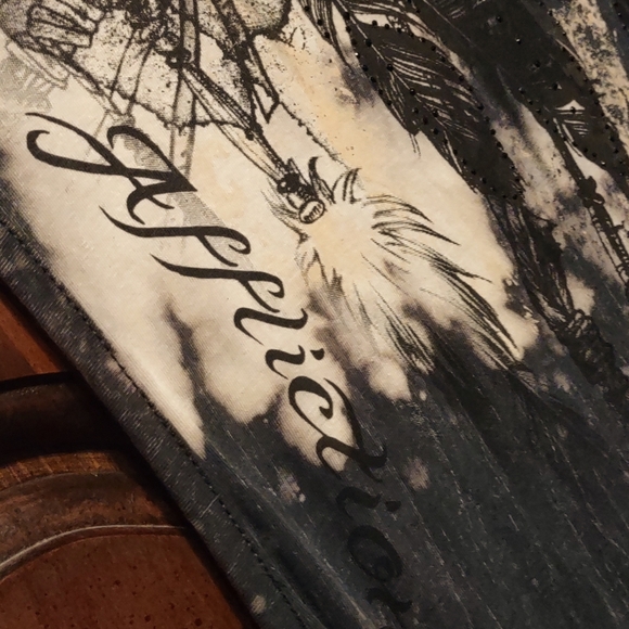 "Affliction" Sparkle With Mesh Sleeveless Top. Size M. - Picture 6 of 10